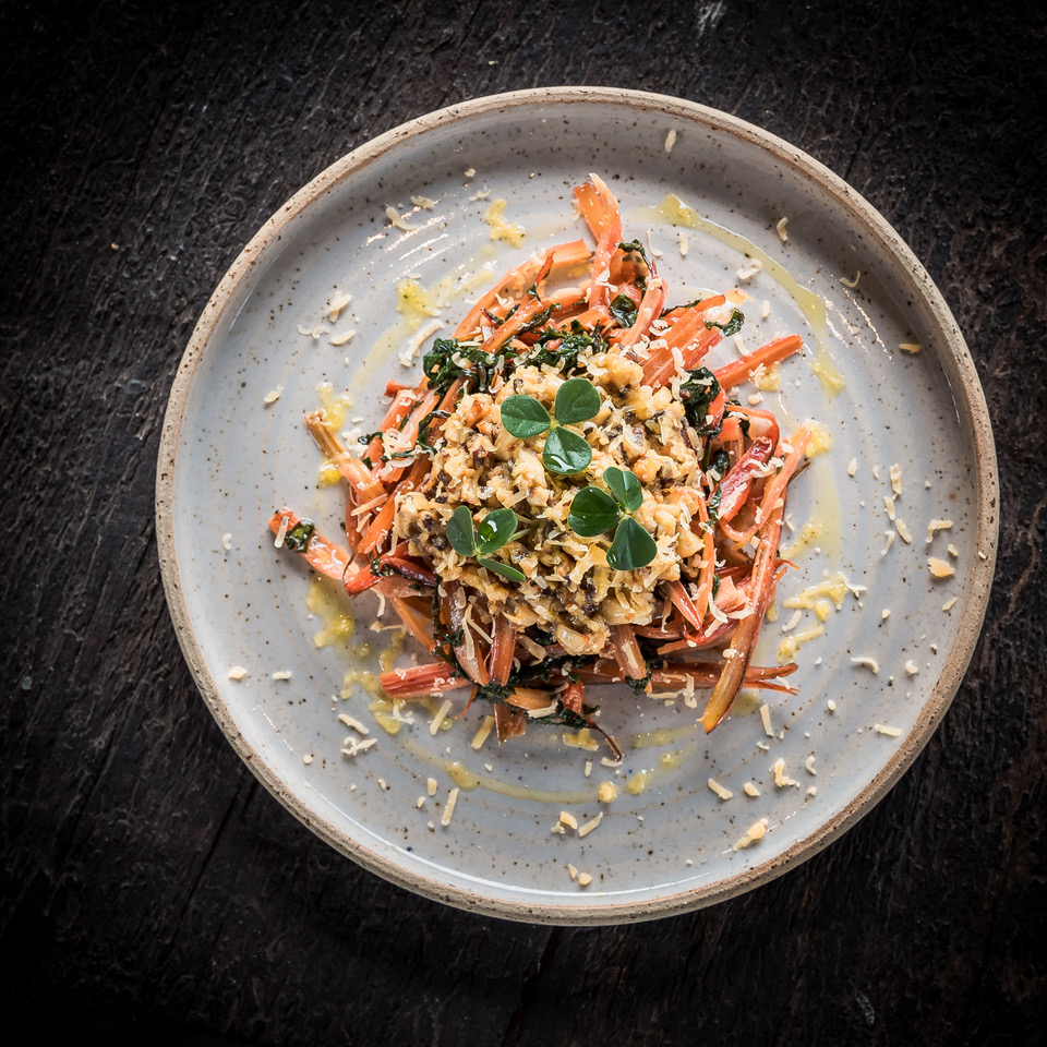 Spaghetti of Chard with Shiitake Cashew and Cita | Arqan | Premium Argan Oil